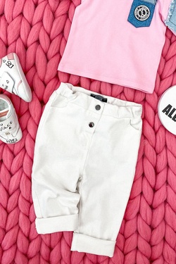 Feel This Moment mini Blugi lungi - ecru