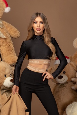 Trick Or Treat Crop Top cu gât