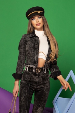 Lovely Reminder Geacă denim - Negru