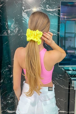 Scrunchie galben neon - mare