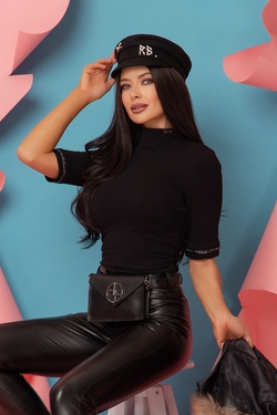 One More Kiss Bluza cu mânecă ¾ - lănțișor închis la culoare din nichel