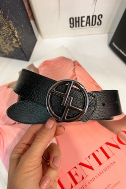 Alessa logo Curea neagră – cataramă nichel închis la culoare