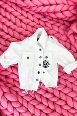 Feel This Moment mini Geacă din denim - ecru