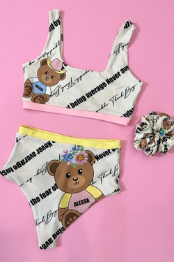 Too Cute To Handle Costum Bikini cu Talie Inaltă