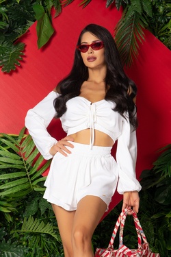 Lovelink crop top - alb