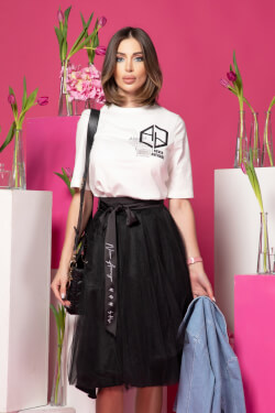 Street Style Star Tricou Din Bumbac - Ecru