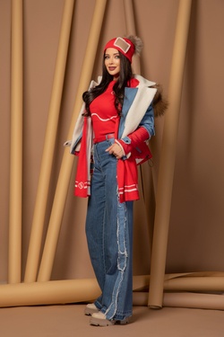 Warm Hugs Fular tricotat - Red