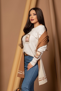 Bear hug Pulover din Tricotaj - Ecru