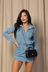 Denim Euphoria Fusta-Pantaloni Denim - Light Blue - Imagine 8