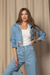 Dressed To Kill Jacheta Denim - Light Blue - Imagine 13
