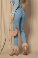 Denim Muse Blugi Cu Pene Naturale - Imagine 31