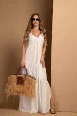 Boho Beauty Rochie Lunga - Ecru - Imagine 8