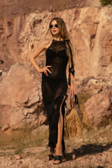Ocean Enchantress Rochie lungă de plajă - Black - Imagine 5