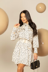 Playful Elegance Ruffles Rochie Cu Cureaua Detasabila - Imagine 9