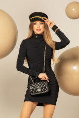 Glance Stealer Bodycon Rochie - Black - Imagine 9