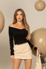 Ribbed Serenity Bluza-Boat - Black - Imagine 9
