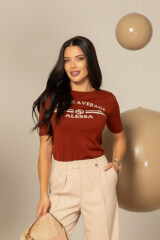 Autumn Whisper Bluza Din Tricotaj Fin - Chestnut - Imagine 9