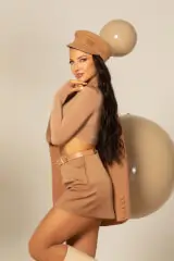 Viral Look Bluza Scurtă - Mocha - Imagine 22