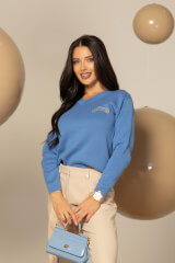 Warm Embrace Pulover Din Pulover - Blue - Imagine 6