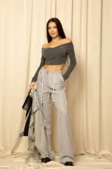 Casual Charm Pantaloni - Grey - Imagine 15