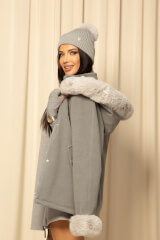 Winter Pulse Palton de Iarnă - Bomber din Cașmir - Grey - Imagine 8