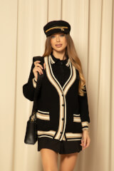 Touch of Elegance Vestă tricotată - Black - Imagine 15