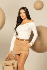 Ribbed Serenity Bluza-crochă - Ecru - Imagine 12