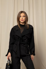 Fashion Move Trenci Scurt - Black - Imagine 17