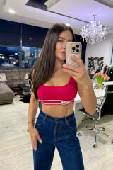 Body like summer crop-top - zmeură - Imagine 3