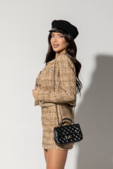 Casual Luxe Fustă-Pantalon din Buclă - Nude - Imagine 6