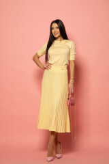 Dream Ribbon Midi Fustă - Yellow - Imagine 9