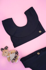 Eternal Sunshine mini Costum de baie Crop-Top Ruffles - Black - Imagine 3