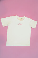 Everyday Energy Mini Tricou din Bumbac - Ecru/Pink - Imagine 4