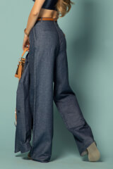 Cotton muse Pantaloni Lung din Bumbac - Dark Blue - Imagine 15