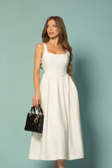 Elegant Euphoria Midi Rochie - Ecru - Imagine 7