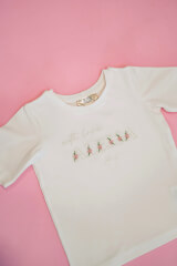 Spring Bloom Mini T-Shirt din Bumbac - Ecru - Imagine 4