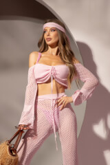 Accesoriu pentru păr din tricotaj - Light Pink - Imagine 5