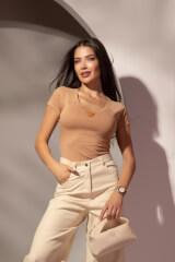Everyday insignia Bluza din bumbac - Brown - Imagine 6