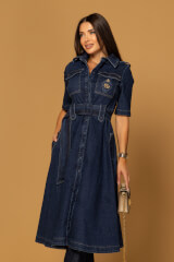 Elevated Essentials Rochie-trench - Denim - Imagine 8