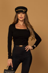 Comfy Charm Bluză cu Mâneci Lungi - Black - Imagine 15