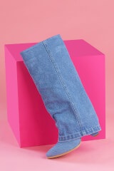 Strut Perfection Cizme Înalte - Denim - Imagine 16