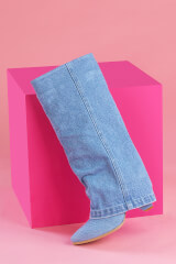 Strut Perfection Cizme Înalte - Light Denim - Imagine 4
