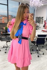 She baller Ruffles Rochie roz - Imagine 3