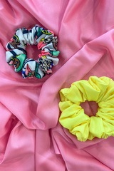 Scrunchie – mic galben neon - Imagine 3