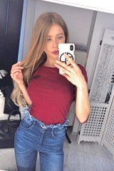 Alessa Everyday Bluză cu mânecă ¾ - bordo - Imagine 2