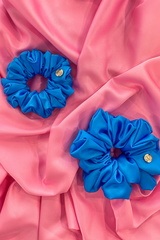 Scrunchie albastru - mic - Imagine 2