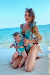 All I Want Is A Yacht mini Bikini costum de baie Ruffles - Aqua - Imagine 4