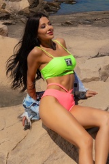 Play no games Bikini cu talie joasă - Neon - Imagine 12