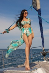 All I Want Is A Yacht Pareo - Aqua - Imagine 4