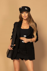 Twilight Blossom Blazer Din Bouclé - Black - Imagine 10